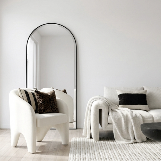 Halo Arched Floor Length Mirror – Black | Signature Series