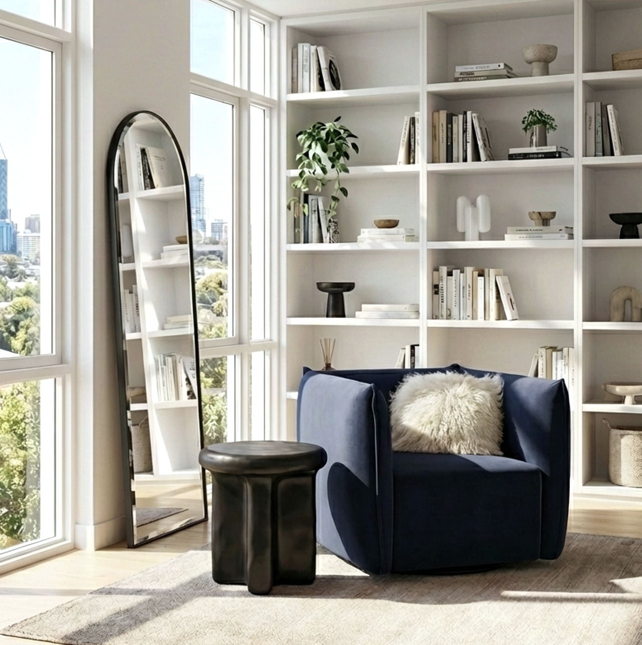 Havana Velvet Accent Chair - Indigo | Statement Armchair by Interior Ave