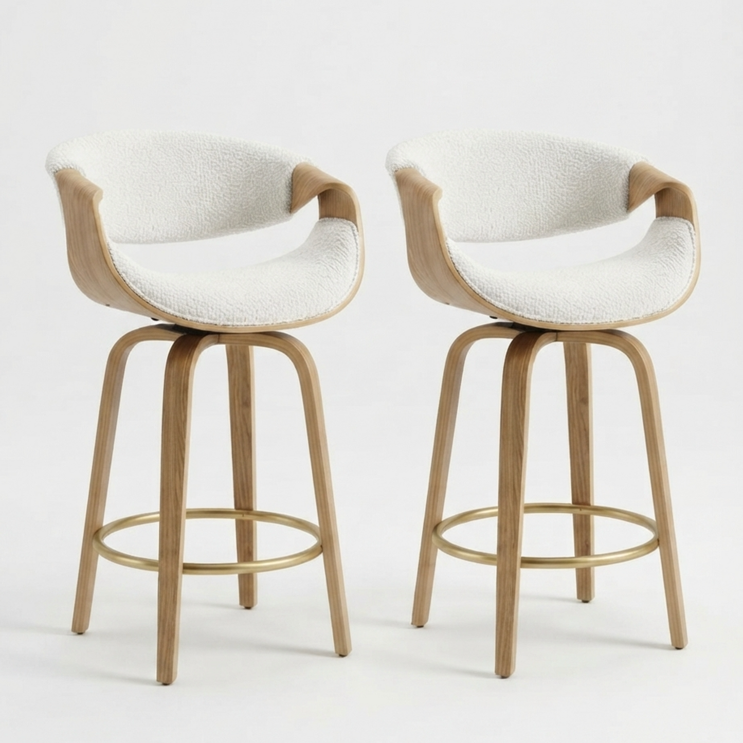Hudson Signature Oak Bar Stool - Off white - Set of Two