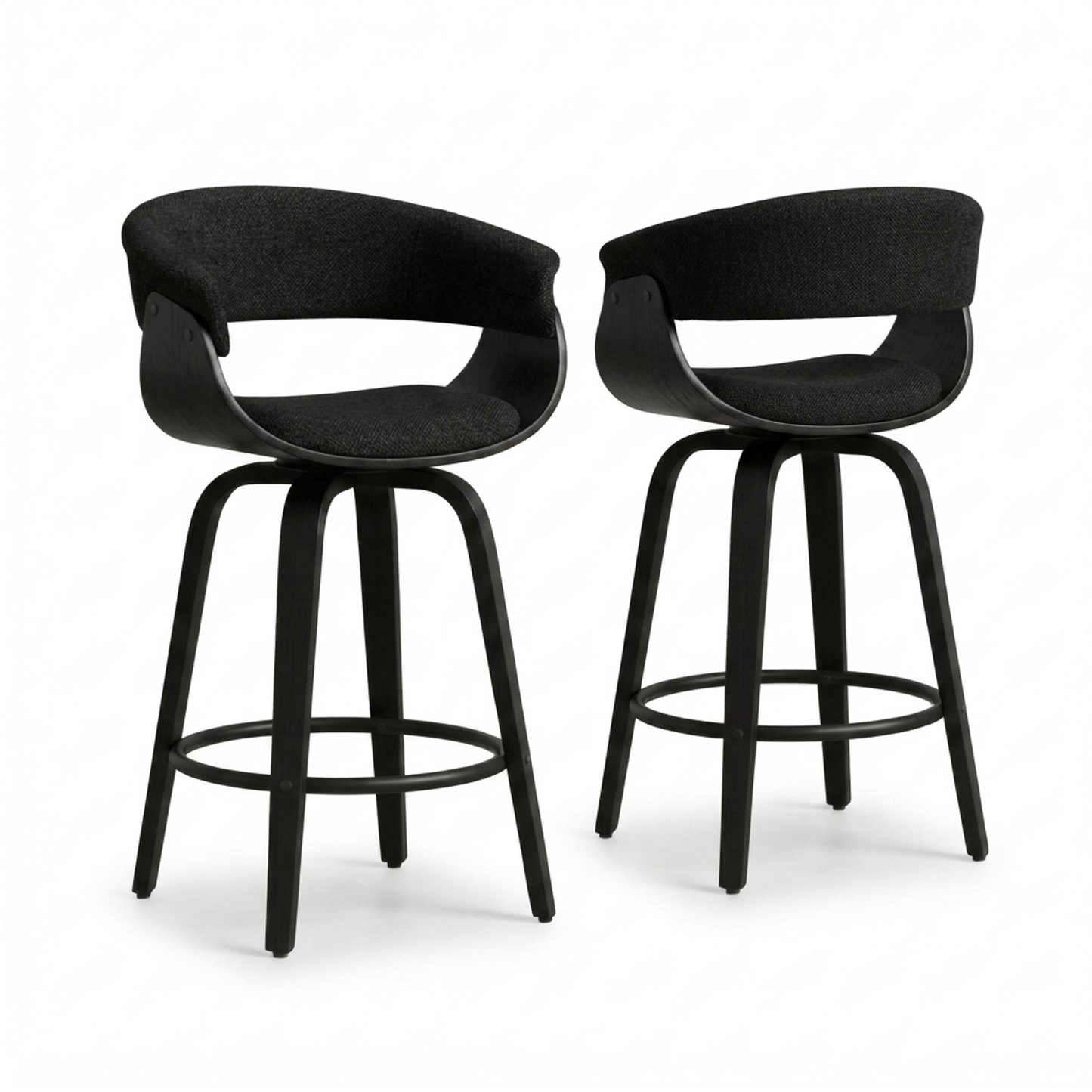 Hudson Signature Black Bar Stool - Set of Two