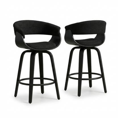 Hudson Signature Black Bar Stool - Set of Two