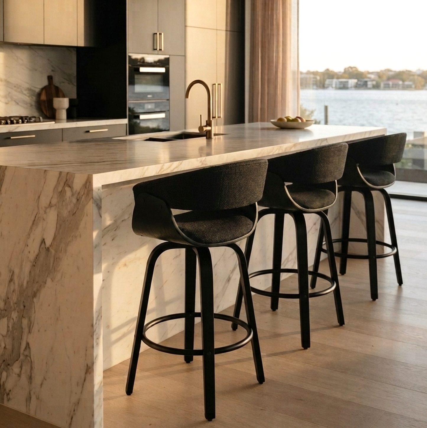 Hudson Signature Black Bar Stool - Set of Two