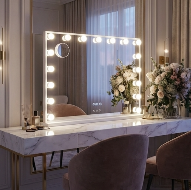 Hollywood Lux Framed LED Makeup Mirror - XL – Designer mirror by Interior Ave