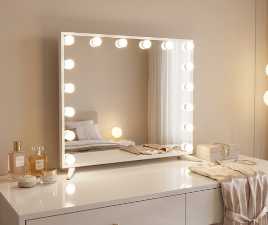 Hollywood Glam Framed LED Makeup Mirror- XL – Designer mirror by Interior Ave