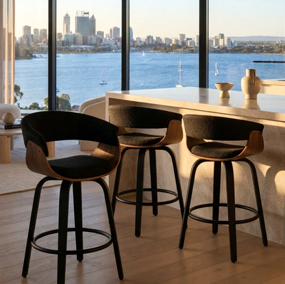 Hudson Signature Black Bar Stool - Set of Two