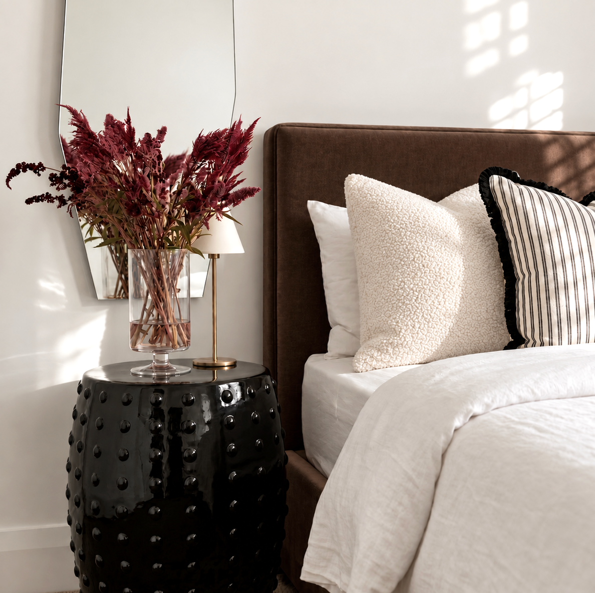 Atelier Noir Studded Side Table - Black