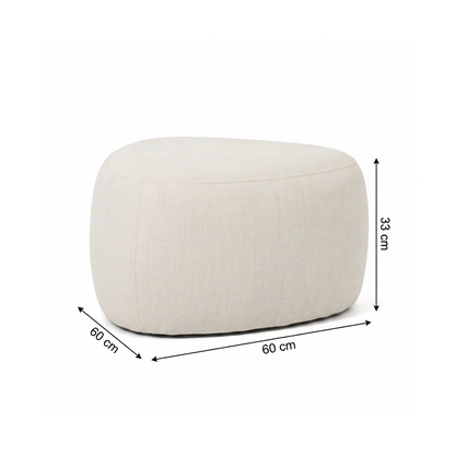 Cove Pebble Ottoman - Vanilla