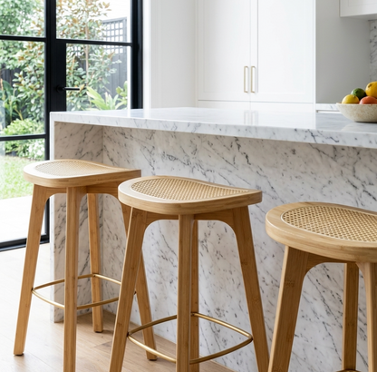 Viola Rattan Bar Stools - Set of Two