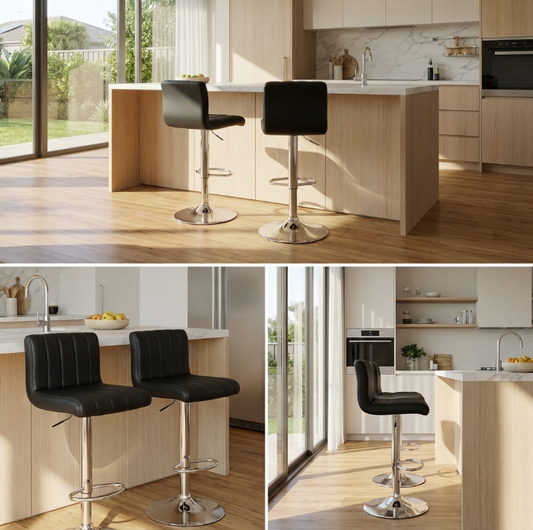 Imperial Bar Stool - Black - Set of Two – modern bar stool by Interior 
