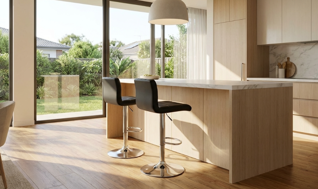 Imperial Bar Stool - Black - Set of Two – modern bar stool by Interior 