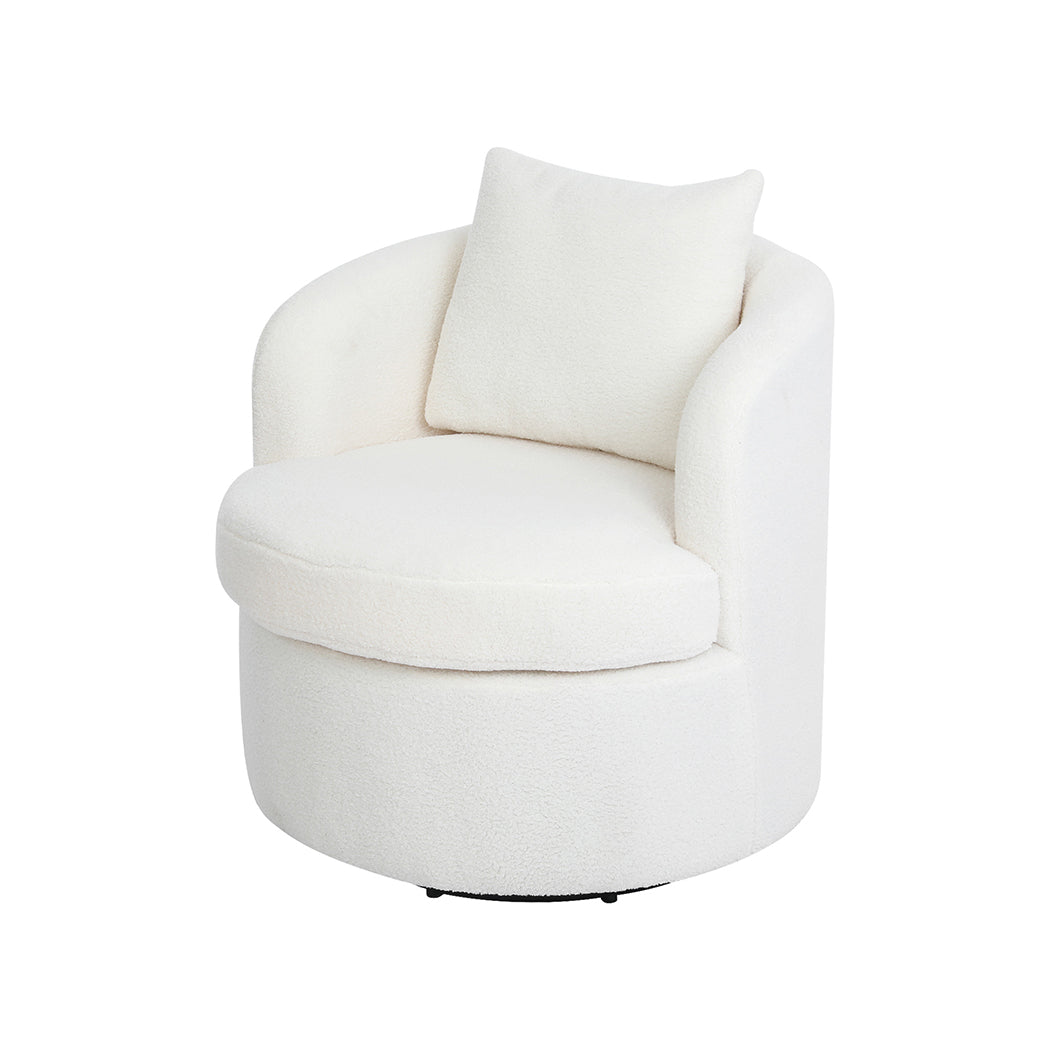 Levede Fleece Swivel Chair-1869883064407166976