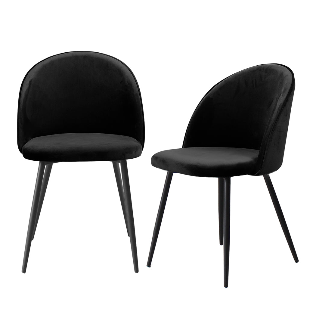 Levede 2x Dining Chairs Kitchen Cafe Black-1864183273178140672