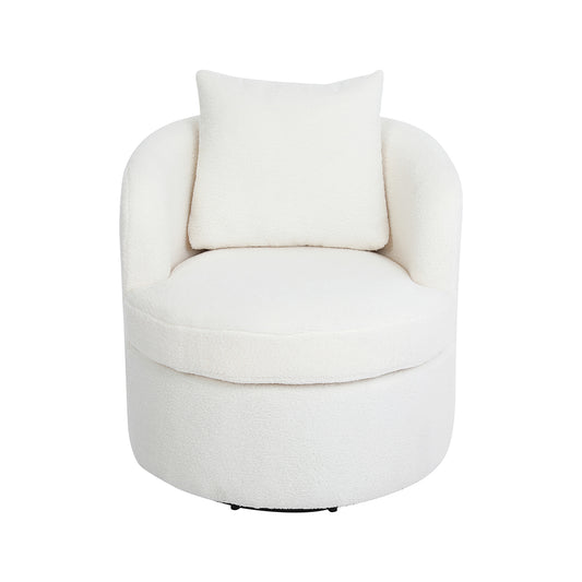 Alexa Swivel Boucle Chair - White – furniture piece by Interior Ave