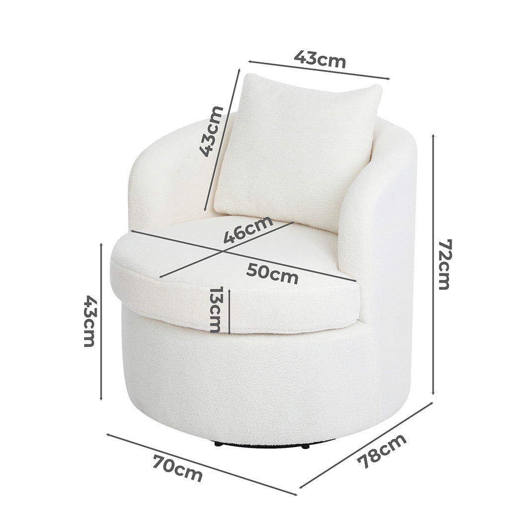 Levede Fleece Swivel Chair-2025742034358374402