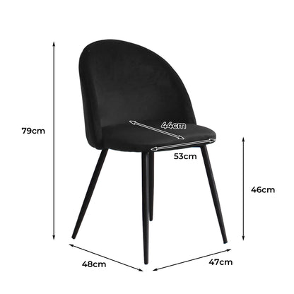 Levede 2x Dining Chairs Kitchen Cafe Black-2006733258255110146