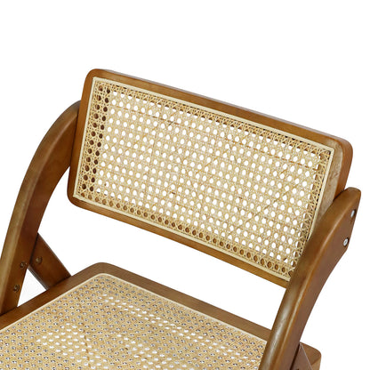 Levede 2X Foldable Rattan Dining Chairs Walnut-1864183281692577796