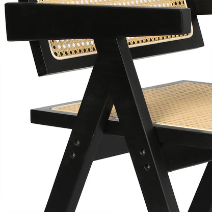 Levede 1x Black Wicker Armchair Dining Chair-2018816874145517573