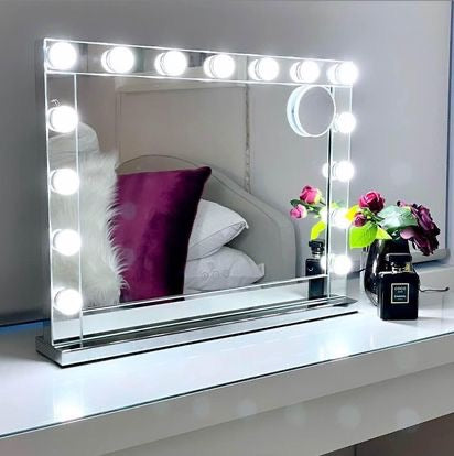 HOLLYWOOD GLAM LED FRAMED VANITY MAKEUP MIRROR - SML