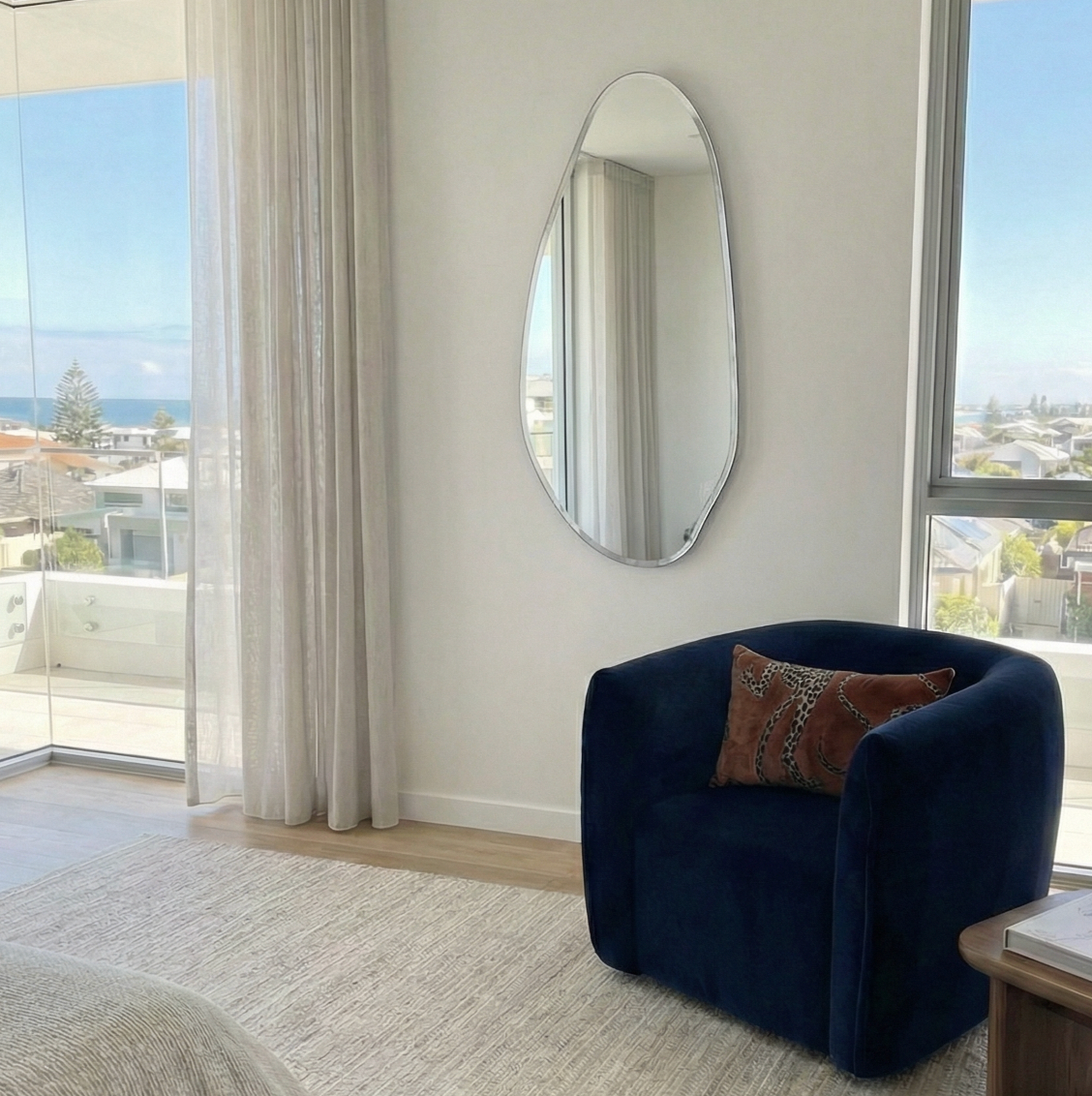 Jewel irregular LED backlit wall mirror 140x60cm sculptural