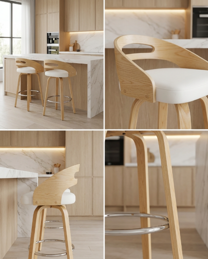 Kivo White Bar Stools | Designer Bar Stools by Interior Ave