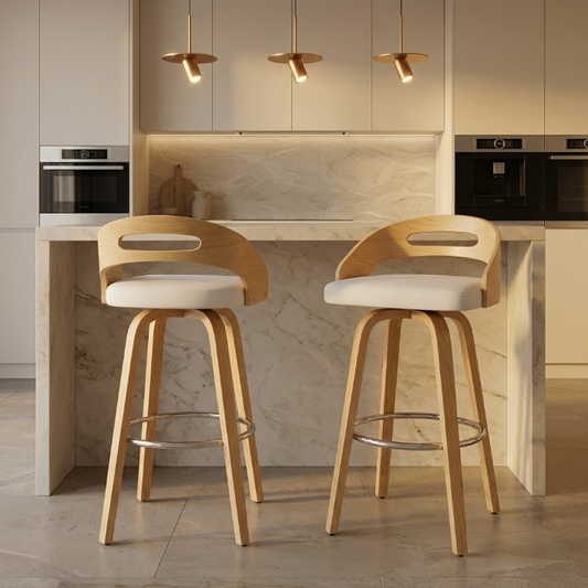 Kivo White Bar Stools | Designer Bar Stools by Interior Ave