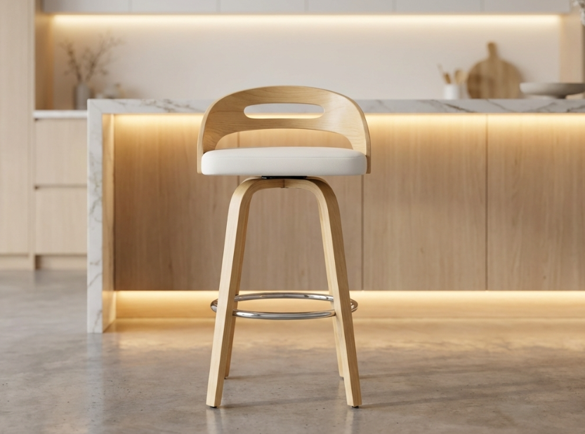 Kivo White Bar Stools | Designer Bar Stools by Interior Ave