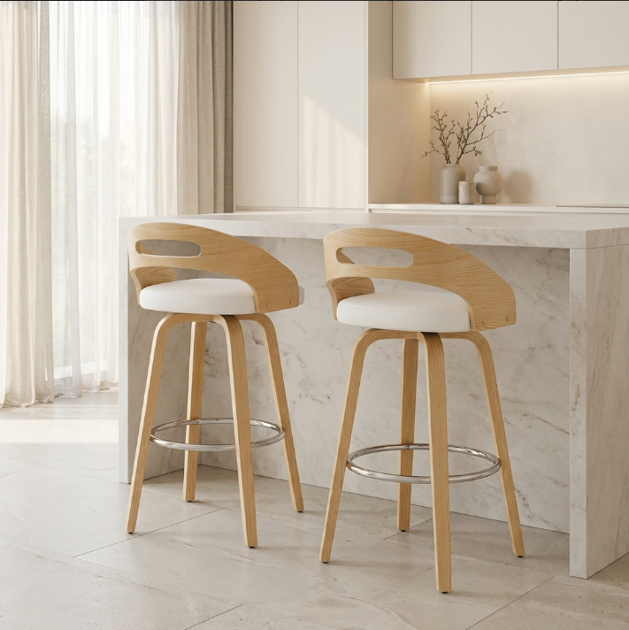 Kivo White Bar Stools | Designer Bar Stools by Interior Ave
