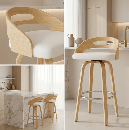 Kivo White Bar Stools | Designer Bar Stools by Interior Ave