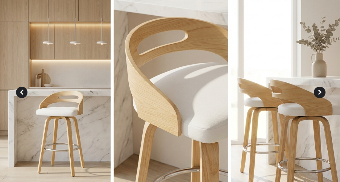 Kivo White Bar Stools | Designer Bar Stools by Interior Ave