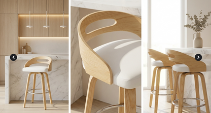 Kivo White Bar Stools | Designer Bar Stools by Interior Ave