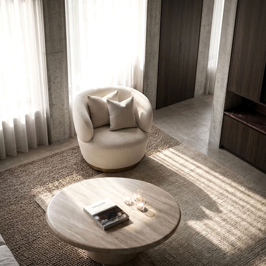 Luna Swivel Armchair - Vanilla Oat