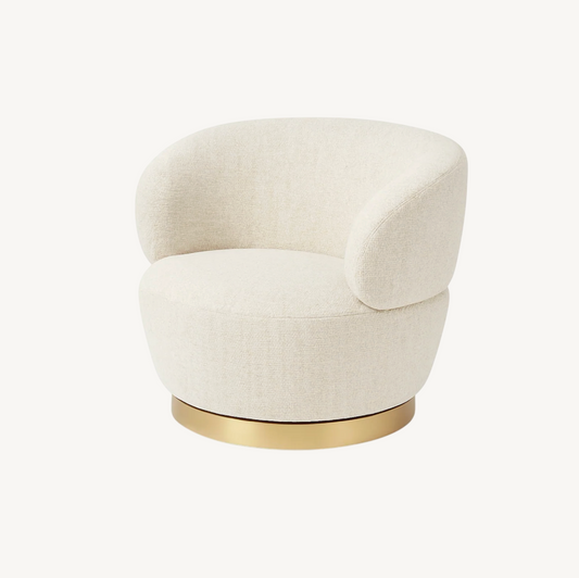 Luna Swivel Armchair - Vanilla Oat