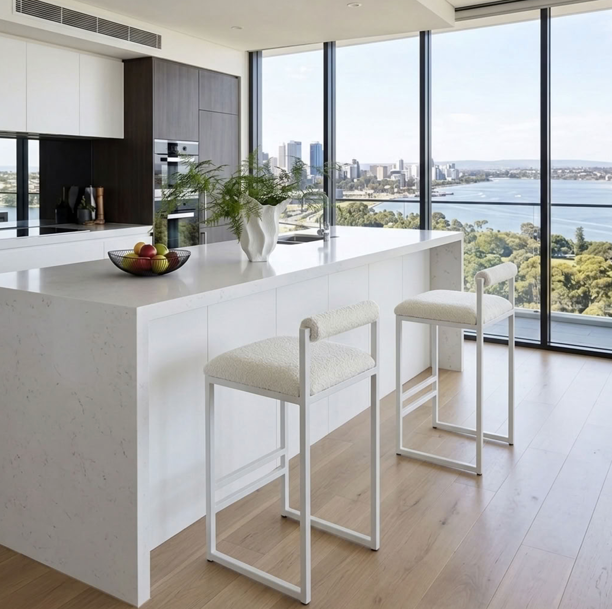 La Maison Boucle Bar Stool - EX DISPLAY White Boucle