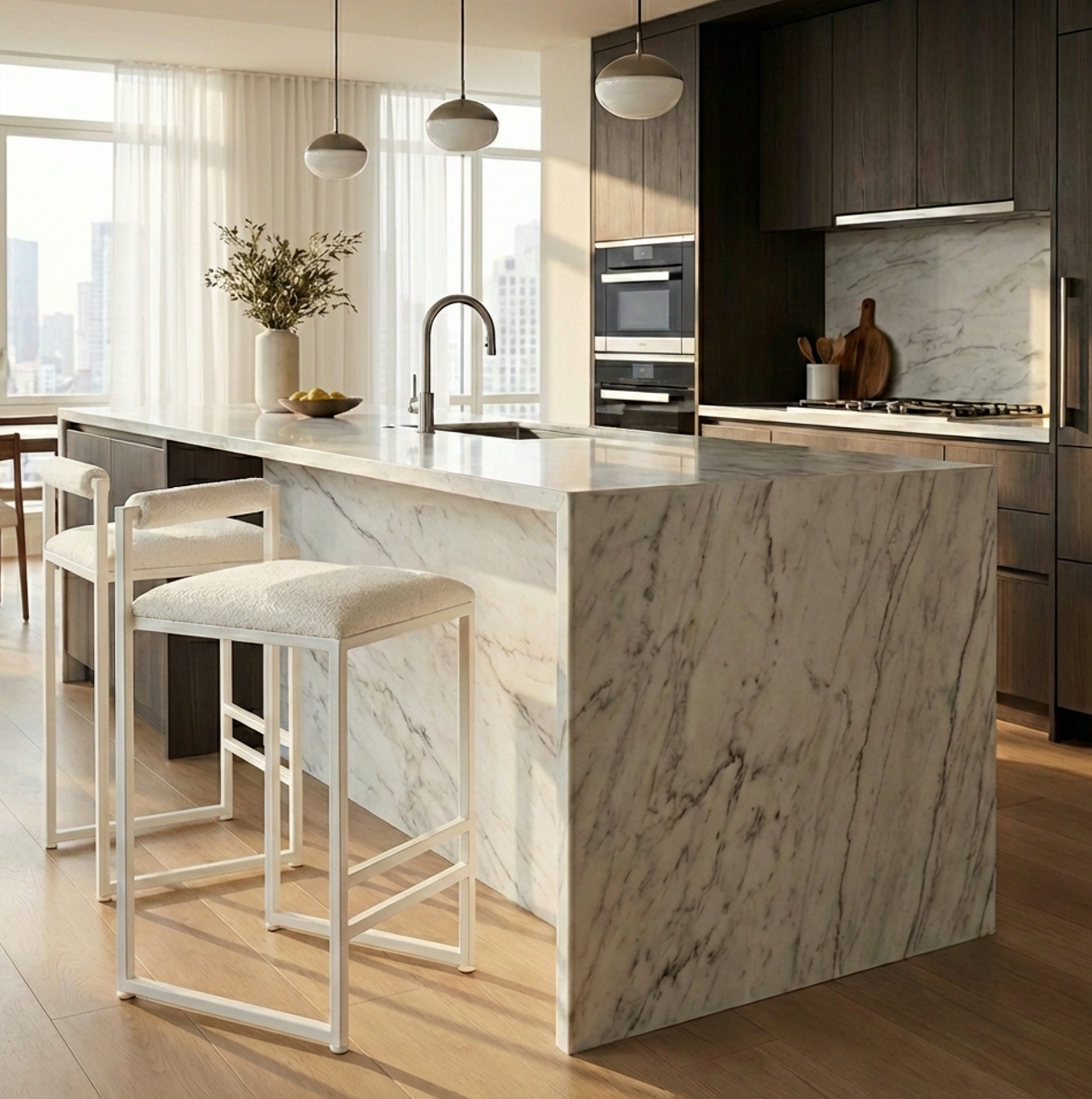 La Maison Boucle Bar Stool - White Boucle