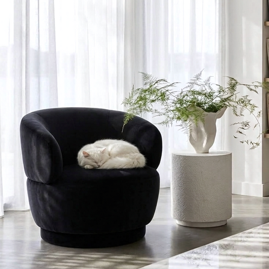 Luna Swivel Armchair - Black