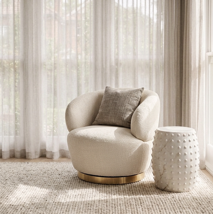 Luna Swivel Armchair - Vanilla Oat