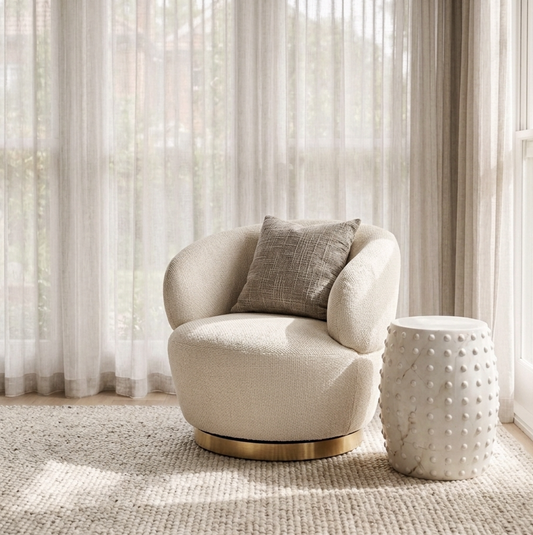 Luna Swivel Armchair - Vanilla Oat