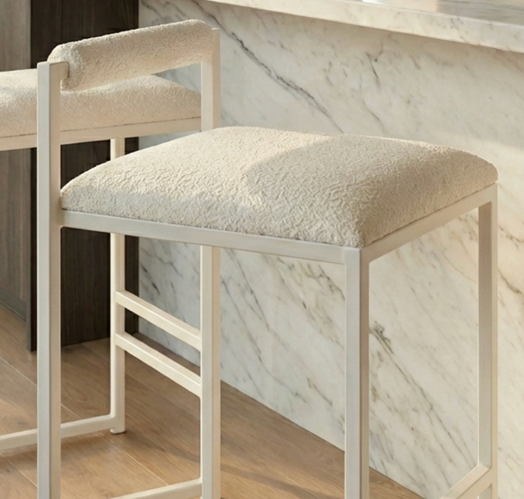 La Maison Boucle Bar Stool - EX DISPLAY White Boucle
