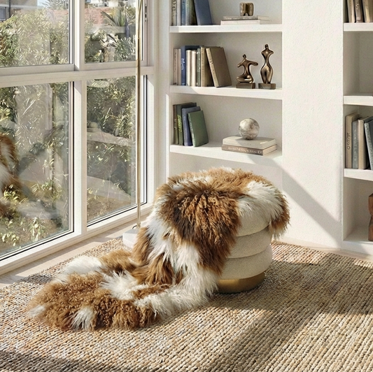 Mongolian Sheepskin Throw - Blenheim 90cm