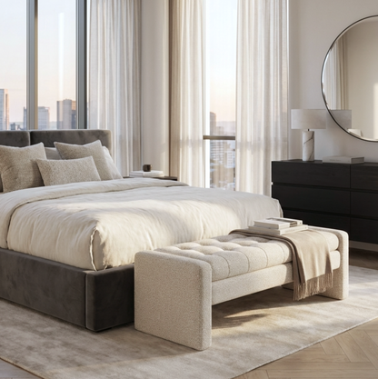 Milan Storage Bench - Vanilla Oat | Modern Bedroom Bench by Interior Ave