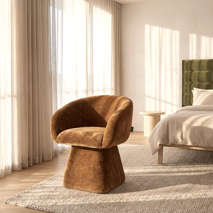 Merlo Swivel Chair in Cinnamon