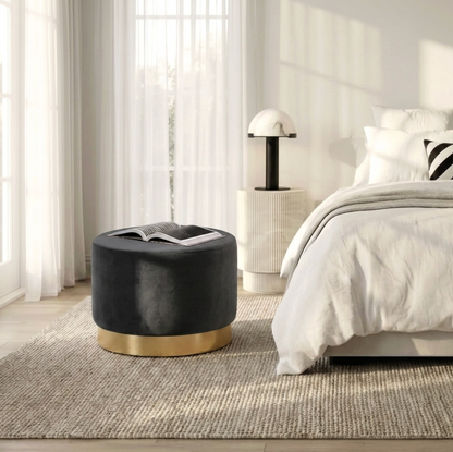 Monaco Round Ottoman - Ocean