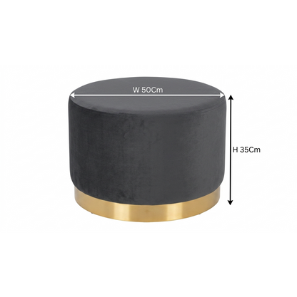 Monaco Round Ottoman - Ocean
