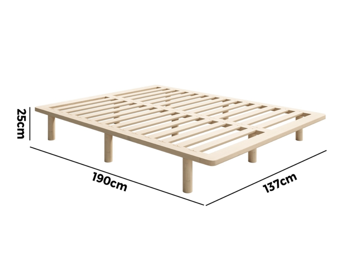 Monty Natural Pine Bed Base - Double