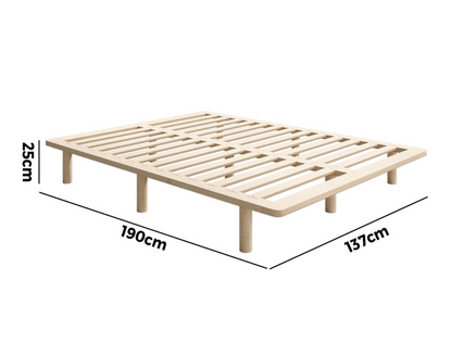 Monty Natural Pine Bed Base - Double