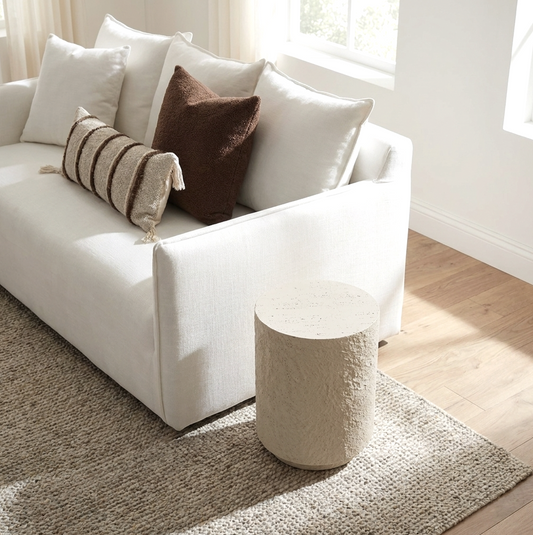 Muse Textured Side Table - Fossil