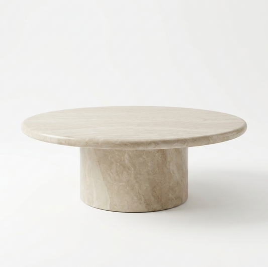 Nobu Round Sculptural Stone Coffee Table