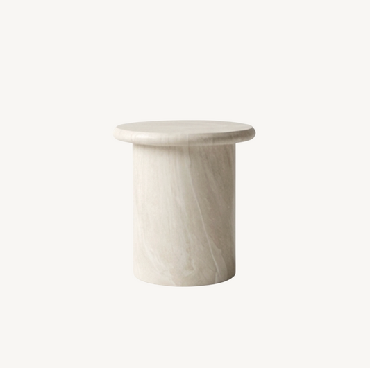Nobu Sculptural Stone Side Table – Matte Natural Stone