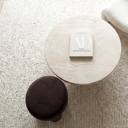 Nobu Round Sculptural Stone Coffee Table | Modern Coffee Table by Interior Ave