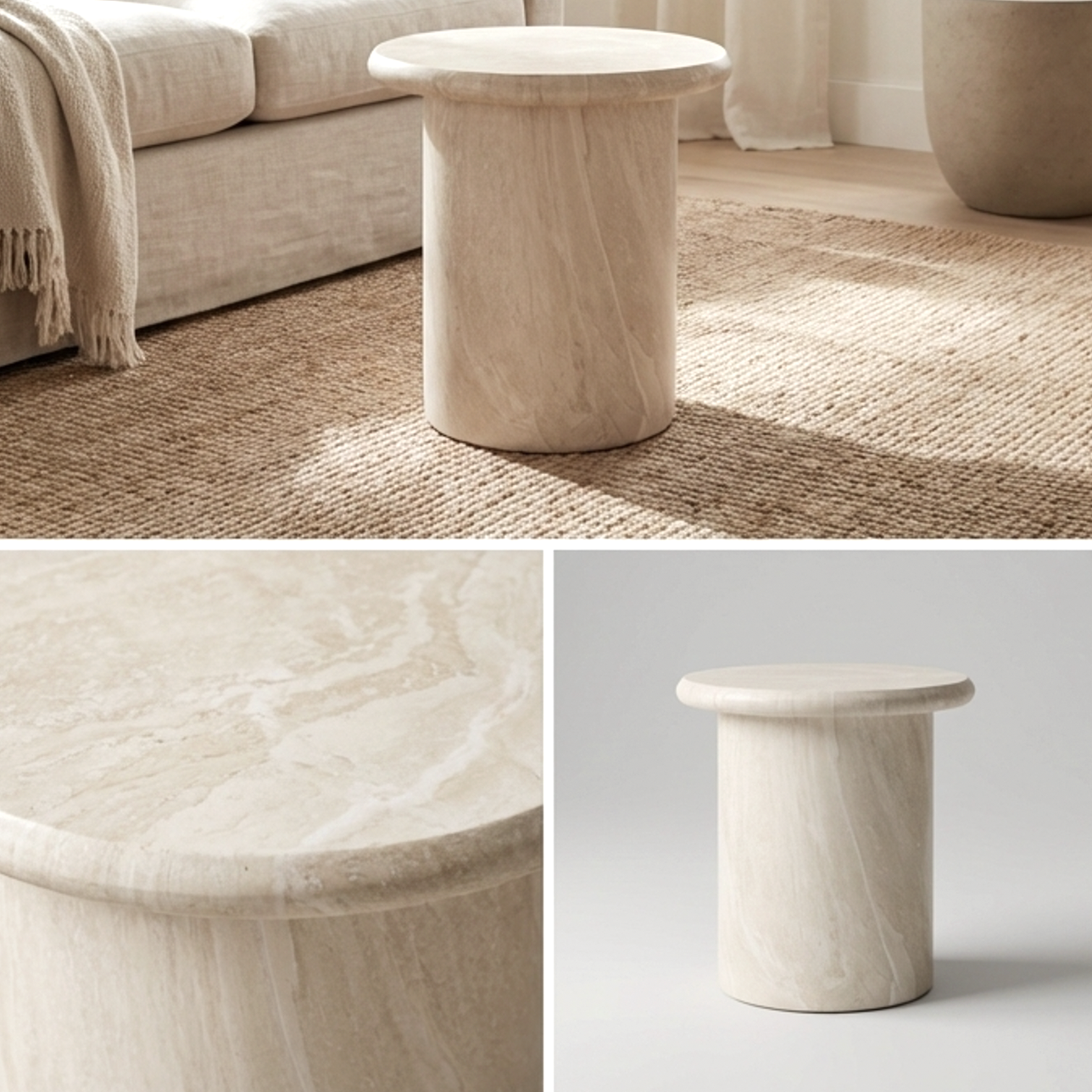 Nobu Side Table - Natural Stone